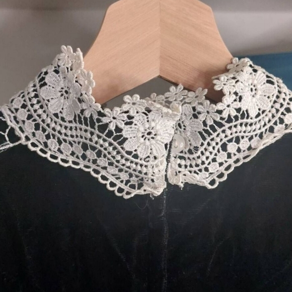 Vintage Jessica McClintock Gunne Sax Black Velvet Victorian Dress |  Gothic - Picture 11 of 13